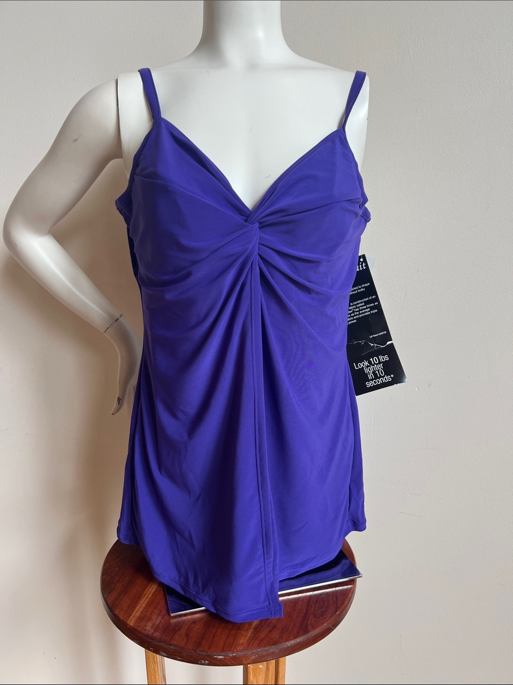 Miraclesuit Purple Twist-Front swim top